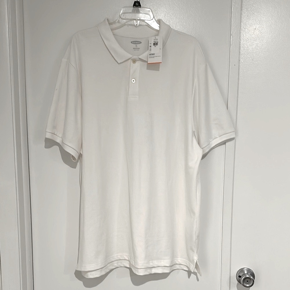 NWT Classic White Men Polo Shirt XXL (Built in Flex)